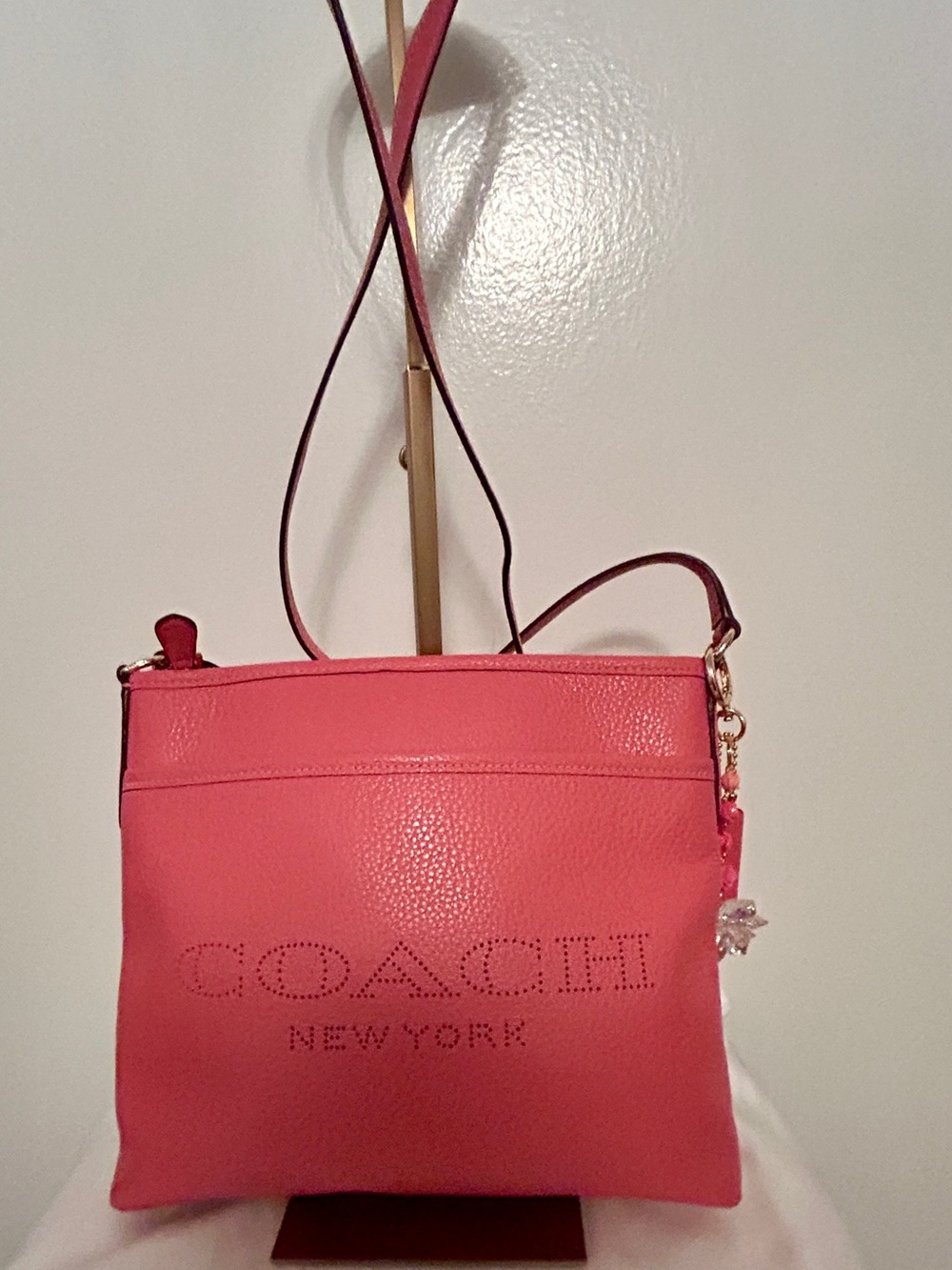 Coach File Crossbody in Perforated Pebble Leather .  Like New!